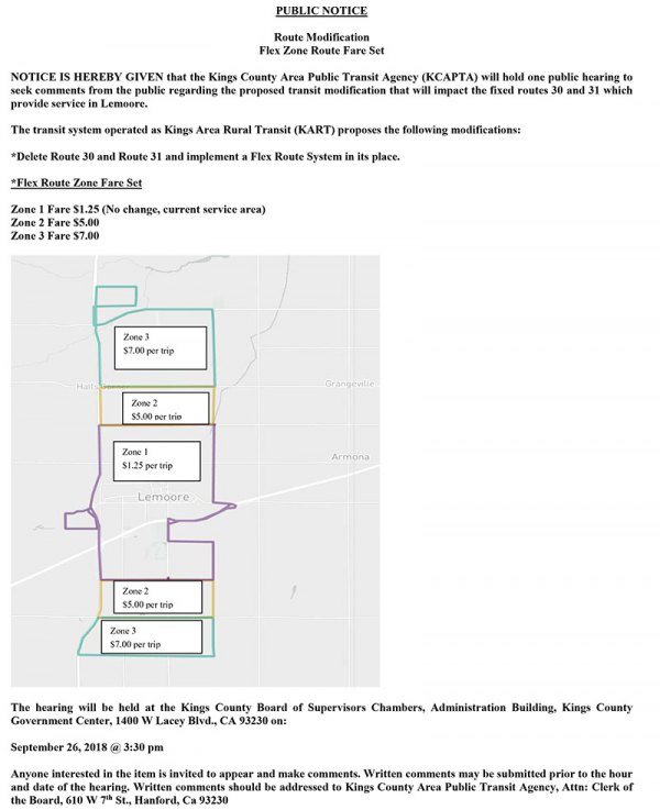 KART Public Hearing Notices